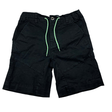 Boys Pavement, black stretch cotton shorts, drawcord, W: 32cm across, GUC, size 8-10,  