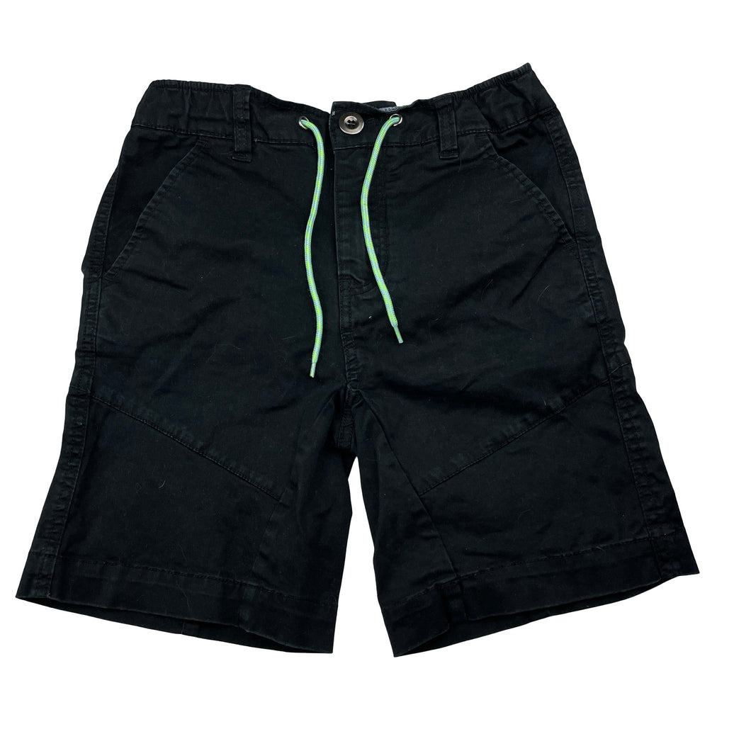 Boys Pavement, black stretch cotton shorts, drawcord, W: 32cm across, GUC, size 8-10,  