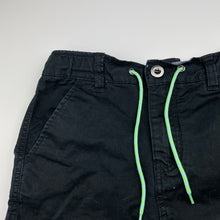 Load image into Gallery viewer, Boys Pavement, black stretch cotton shorts, drawcord, W: 32cm across, GUC, size 8-10,  
