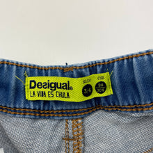 Load image into Gallery viewer, Boys Desigual, embroidered knit denim shorts, elasticated, GUC, size 3-4,  