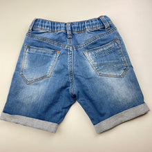 Load image into Gallery viewer, Boys Desigual, embroidered knit denim shorts, elasticated, GUC, size 3-4,  