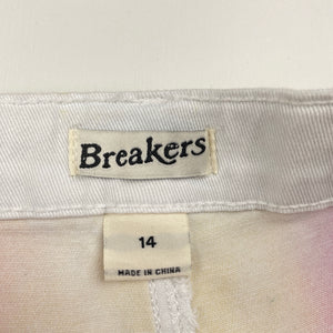 Girls Breakers, colourful stretch denim shorts, adjustable, EUC, size 14,  