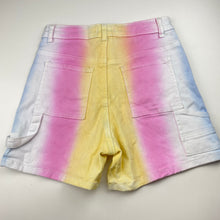 Load image into Gallery viewer, Girls Breakers, colourful stretch denim shorts, adjustable, EUC, size 14,  