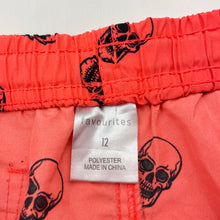 Load image into Gallery viewer, Boys Favourites, fluoro board shorts, elasticated, skulls, GUC, size 12,  