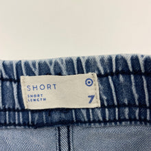 Load image into Gallery viewer, Boys Target, stretch knit denim shorts, elasticated, GUC, size 7,  