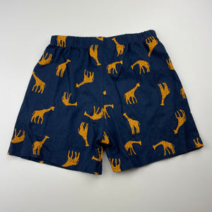 Unisex Anko, navy cotton pyjama shorts, giraffes, EUC, size 7,  