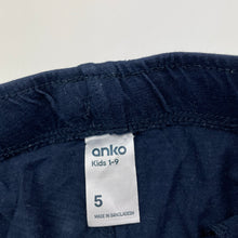 Load image into Gallery viewer, Boys Anko, navy cotton shorts, elasticated, GUC, size 5,  
