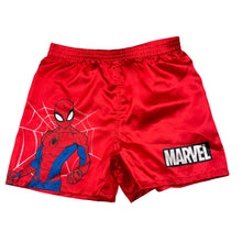Load image into Gallery viewer, Boys Marvel, Spiderman lightweight pyjama shorts, elasticated, EUC, size 6-8,  