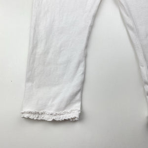 Girls H&M, organic cotton blend cropped leggings, Inside leg: 30cm, FUC, size 6,  