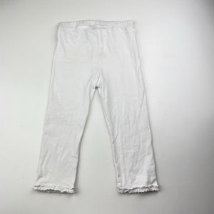 Girls H&M, organic cotton blend cropped leggings, Inside leg: 30cm, FUC, size 6,  