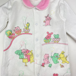 Girls vintage, coverall / romper, light marks on feet, FUC, size 0,  