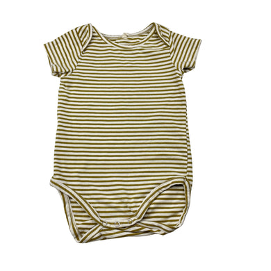 Girls QUINCY MAE, stretchy organic cotton blend bodysuit / romper, GUC, size 0-1,  