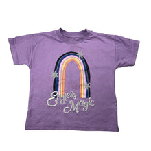 Load image into Gallery viewer, Girls Cotton On, purple cotton tee / top, rainbow, GUC, size 2,  