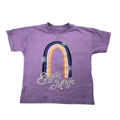 Girls Cotton On, purple cotton tee / top, rainbow, GUC, size 2,  