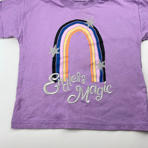 Girls Cotton On, purple cotton tee / top, rainbow, GUC, size 2,  