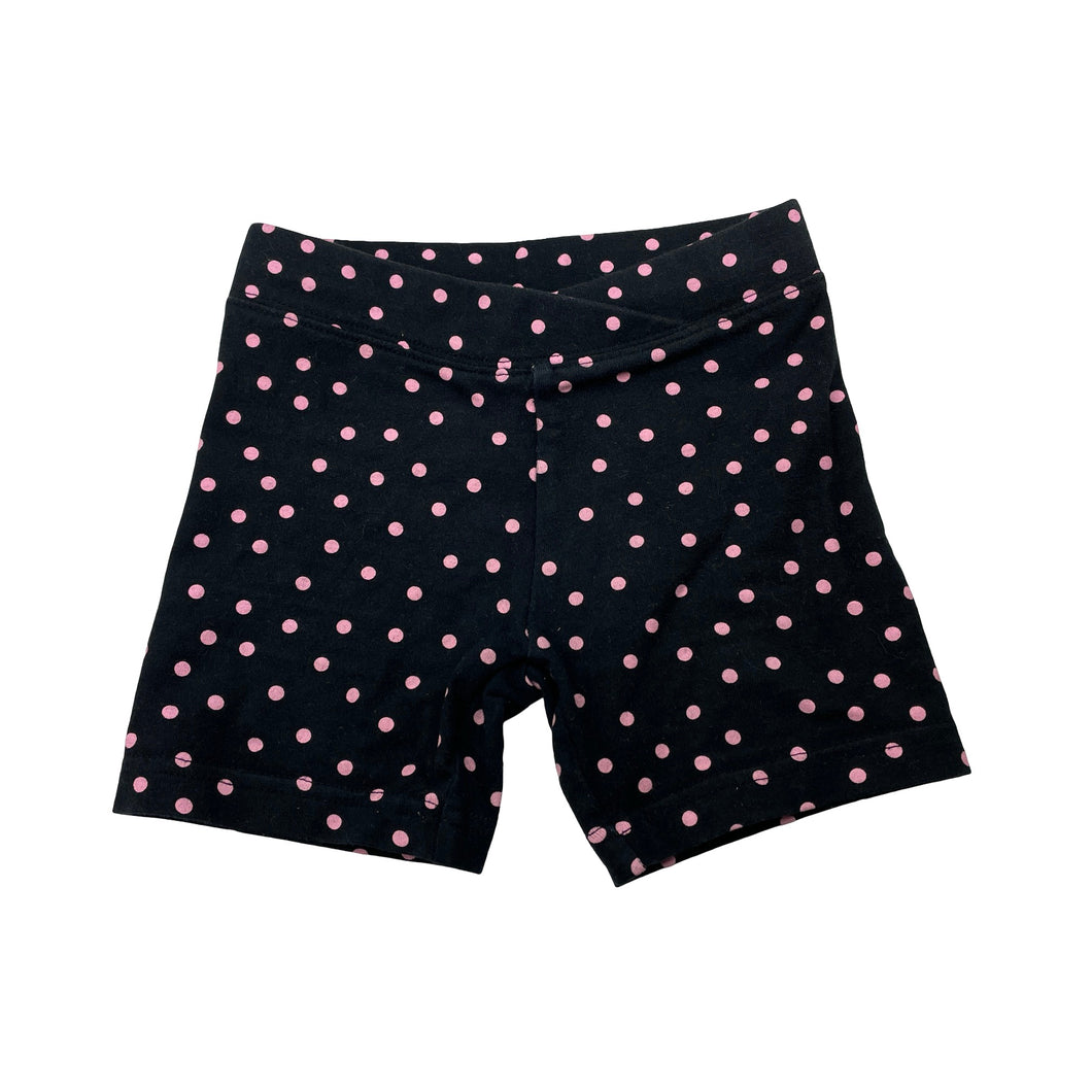 Girls Anko, black & pink spot bike shorts, GUC, size 4,  