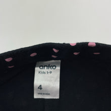 Load image into Gallery viewer, Girls Anko, black &amp; pink spot bike shorts, GUC, size 4,  
