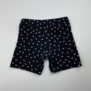 Girls Anko, black & pink spot bike shorts, GUC, size 4,  