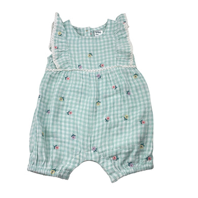 Girls Anko, embroidered lightweight cotton romper, EUC, size 00,  
