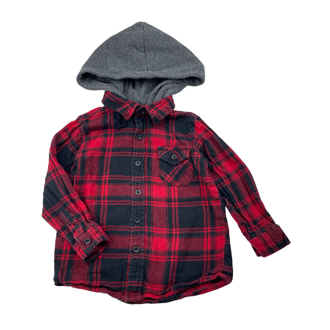 Boys Tilt, checked cotton hooded shirt, GUC, size 2,  