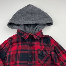 Load image into Gallery viewer, Boys Tilt, checked cotton hooded shirt, GUC, size 2,  