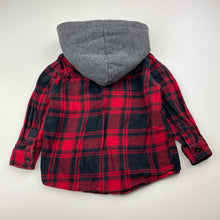 Load image into Gallery viewer, Boys Tilt, checked cotton hooded shirt, GUC, size 2,  