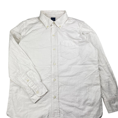 Boys GAP, white cotton long sleeve shirt, GUC, size 10,  