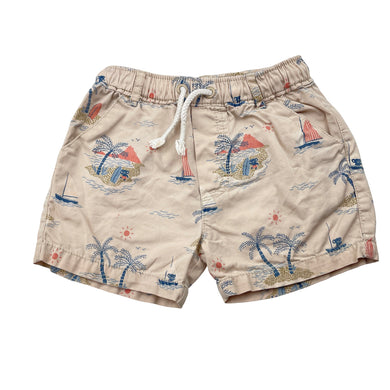 Boys purebaby, organic cotton shorts, elasticated, FUC, size 1,  
