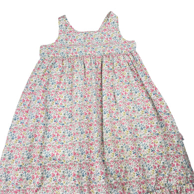 Girls Love Henry, floral cotton maxi dress, mild discolouration, FUC, size 7, L: 87cm