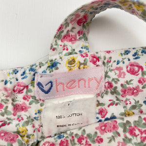 Girls Love Henry, floral cotton maxi dress, mild discolouration, FUC, size 7, L: 87cm