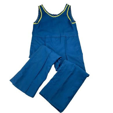 Girls vintage, overalls, no labels, Inside leg: 29cm, shoulder to hem: 70cm, shoulder to crotch: 43cm, GUC, size 2,  