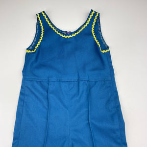 Girls vintage, overalls, no labels, Inside leg: 29cm, shoulder to hem: 70cm, shoulder to crotch: 43cm, GUC, size 2,  