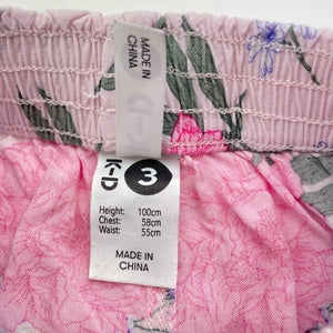 Girls KID, floral lightweight shorts, elasticated, GUC, size 3,  