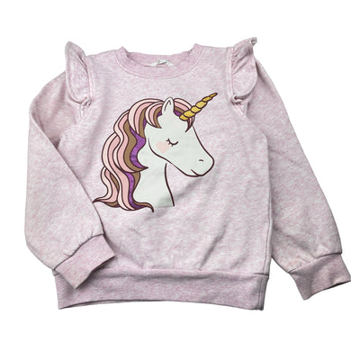 Girls Milkshake, fleece lined sweater / jumper, mark back left sleeve, FUC, size 6,  