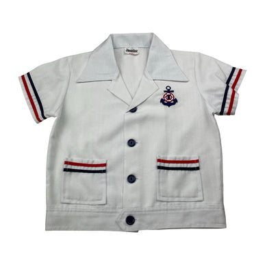 Boys Jasmine, embroidered sailor top, L: 34.5cm, armpit to armpit: 33cm, small mark on back, FUC, size 4-6,  