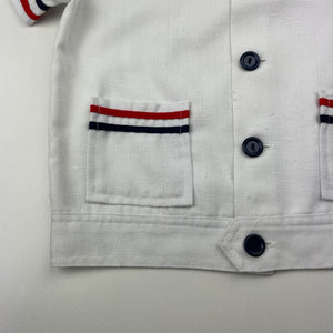 Boys Jasmine, embroidered sailor top, L: 34.5cm, armpit to armpit: 33cm, small mark on back, FUC, size 4-6,  