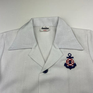 Boys Jasmine, embroidered sailor top, L: 34.5cm, armpit to armpit: 33cm, small mark on back, FUC, size 4-6,  
