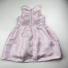 Load image into Gallery viewer, Girls Mango, lined metallic pink party dress, EUC, size 3, L: 54cm