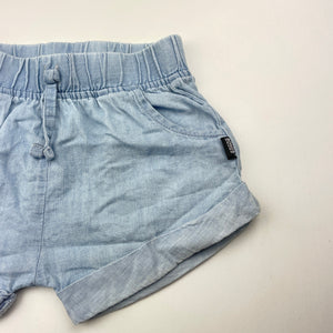 Unisex Bonds, lightweight chambray cotton shorts, elasticated, GUC, size 1,  
