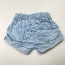 Load image into Gallery viewer, Unisex Bonds, lightweight chambray cotton shorts, elasticated, GUC, size 1,  