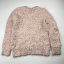 Load image into Gallery viewer, Girls Target, fluffy knit sweater / jumper, sequin dragonflies, FUC, size 8,  