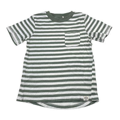 Unisex Cotton On, khaki stripe organic cotton tee / top, FUC, size 5,  