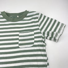 Load image into Gallery viewer, Unisex Cotton On, khaki stripe organic cotton tee / top, FUC, size 5,  