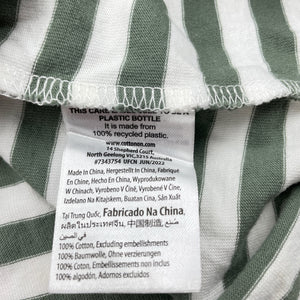 Unisex Cotton On, khaki stripe organic cotton tee / top, FUC, size 5,  