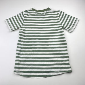 Unisex Cotton On, khaki stripe organic cotton tee / top, FUC, size 5,  