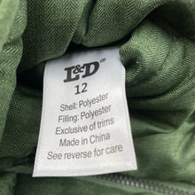 Load image into Gallery viewer, Boys L&amp;D, reversible khaki / camo print hooded jacket / coat, EUC, size 12,  