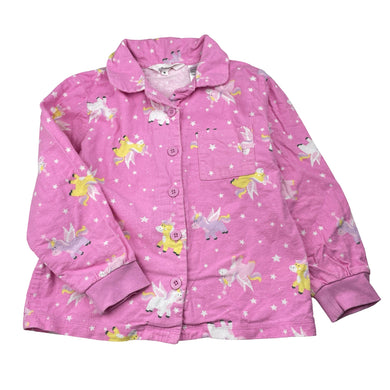 Girls Milkshake, flannel cotton pyjama top, unicorns, GUC, size 6,  