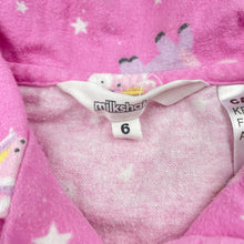 Load image into Gallery viewer, Girls Milkshake, flannel cotton pyjama top, unicorns, GUC, size 6,  