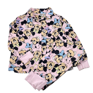 Girls Disney, Minnie Mouse flannel cotton pyjamas, mark left cuff, FUC, size 6,  