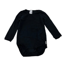 Load image into Gallery viewer, Unisex Bonds, black stretchy bodysuit / romper, EUC, size 1,  